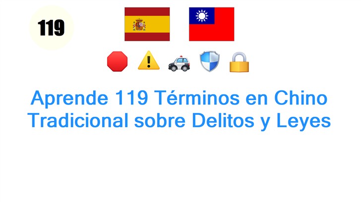 Aprende 119 Términos en Chino Tradicional sobre Delitos y Leyes